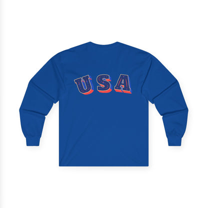 Patriotic Long Sleeve Tee - USA Flag Design