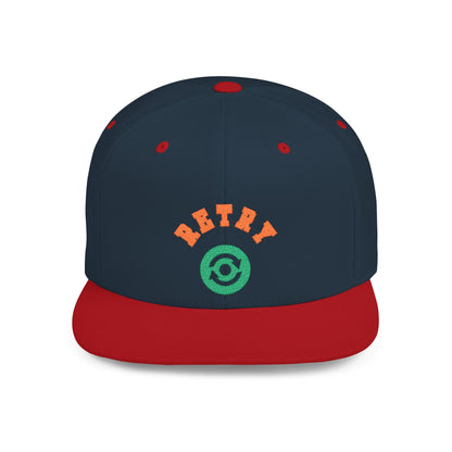 Retry Vintage Flat Bill Snapback Cap – Adjustable streetwear hat for men & women. Ideal gift for casual fashion, festivals, and urban style.