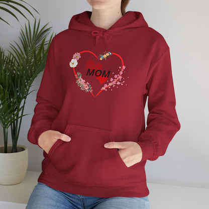 Mom Love Hoodie - Floral Heart Design - Perfect Gift for Mother's Day