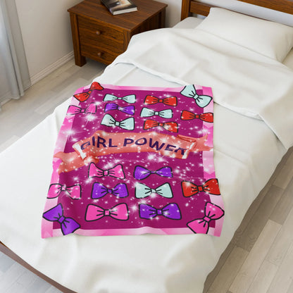 Girl Power Plush Blanket - Cozy Kids Throw & Inspirational Home Decor Gift - RizQ Life 