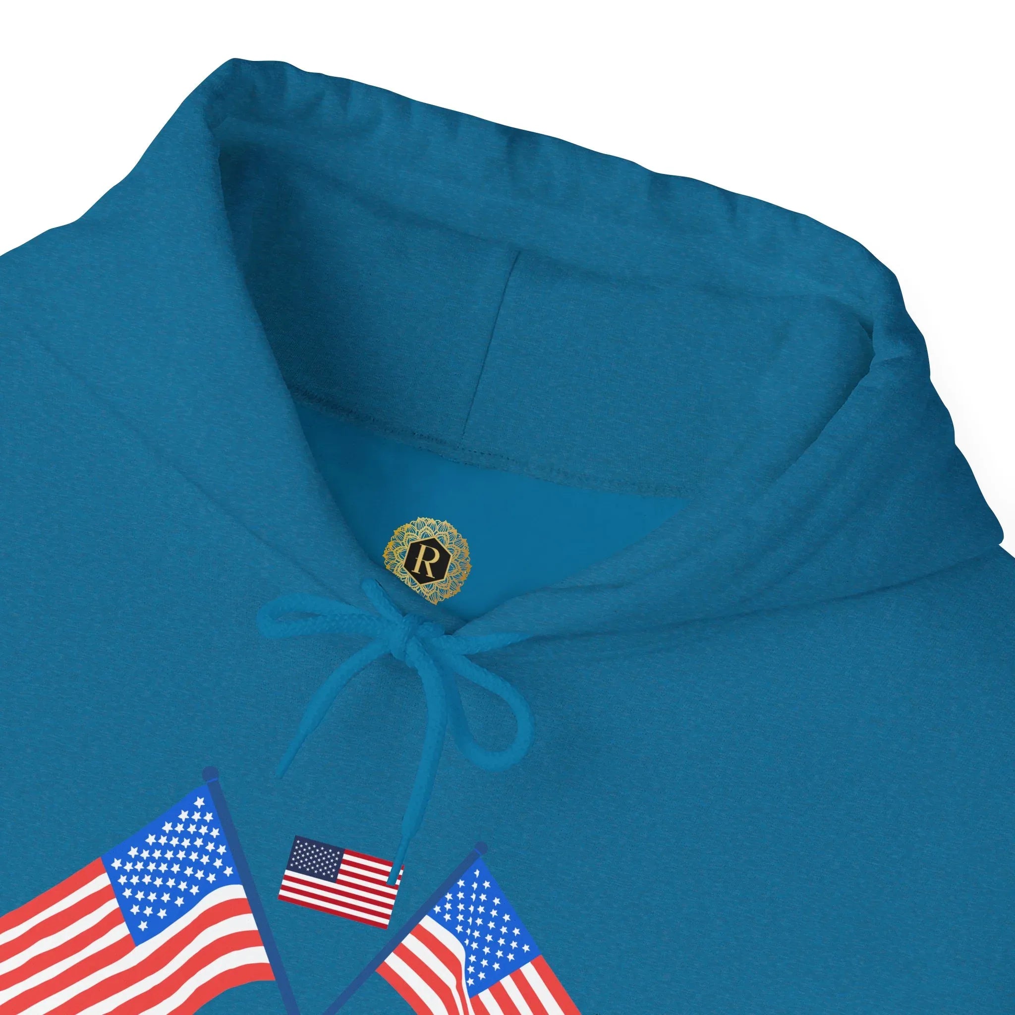 Men's Patriotic Hoodie - Double American Flag Graphic - RizQ Life 