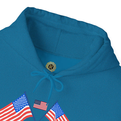 Men's Patriotic Hoodie - Double American Flag Graphic