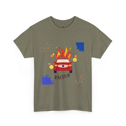 Unisex Racing Graphic T-Shirt – Heavy Cotton Car Racing Tee for Men & Women, Casual Motorsport Fan Shirt, Short Sleeve Top, Sizes S-5XL