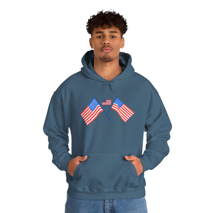 Men's Patriotic Hoodie - Double American Flag Graphic