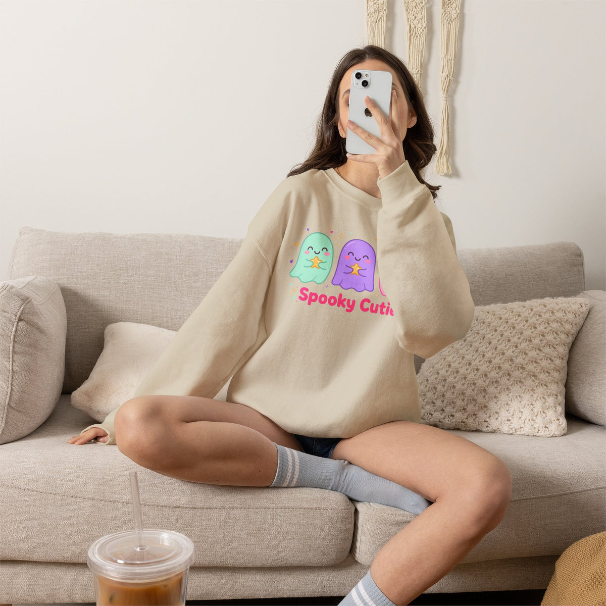 Spooky Cutie Sweatshirt | Cute Pastel Halloween Ghost Crewneck