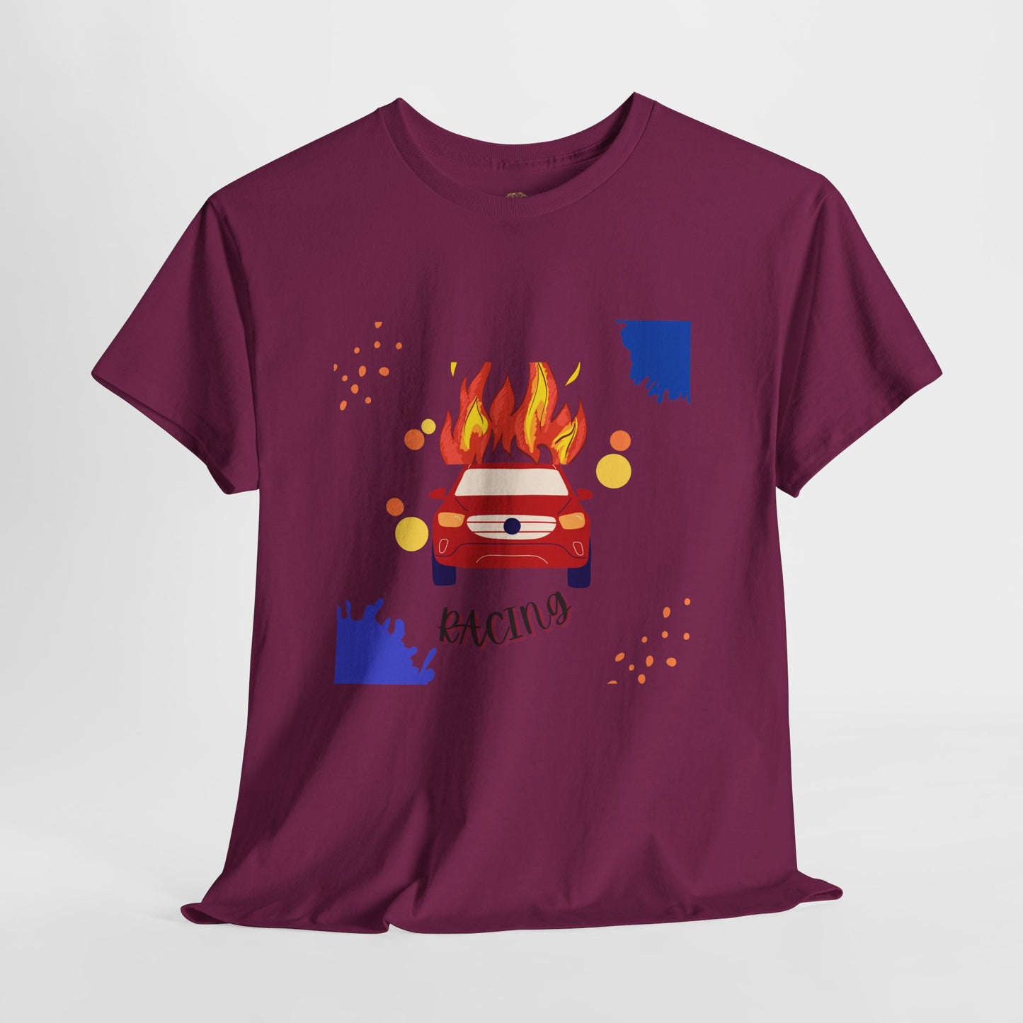 Unisex Racing Graphic T-Shirt – Heavy Cotton Car Racing Tee for Men & Women, Casual Motorsport Fan Shirt, Short Sleeve Top, Sizes S-5XL