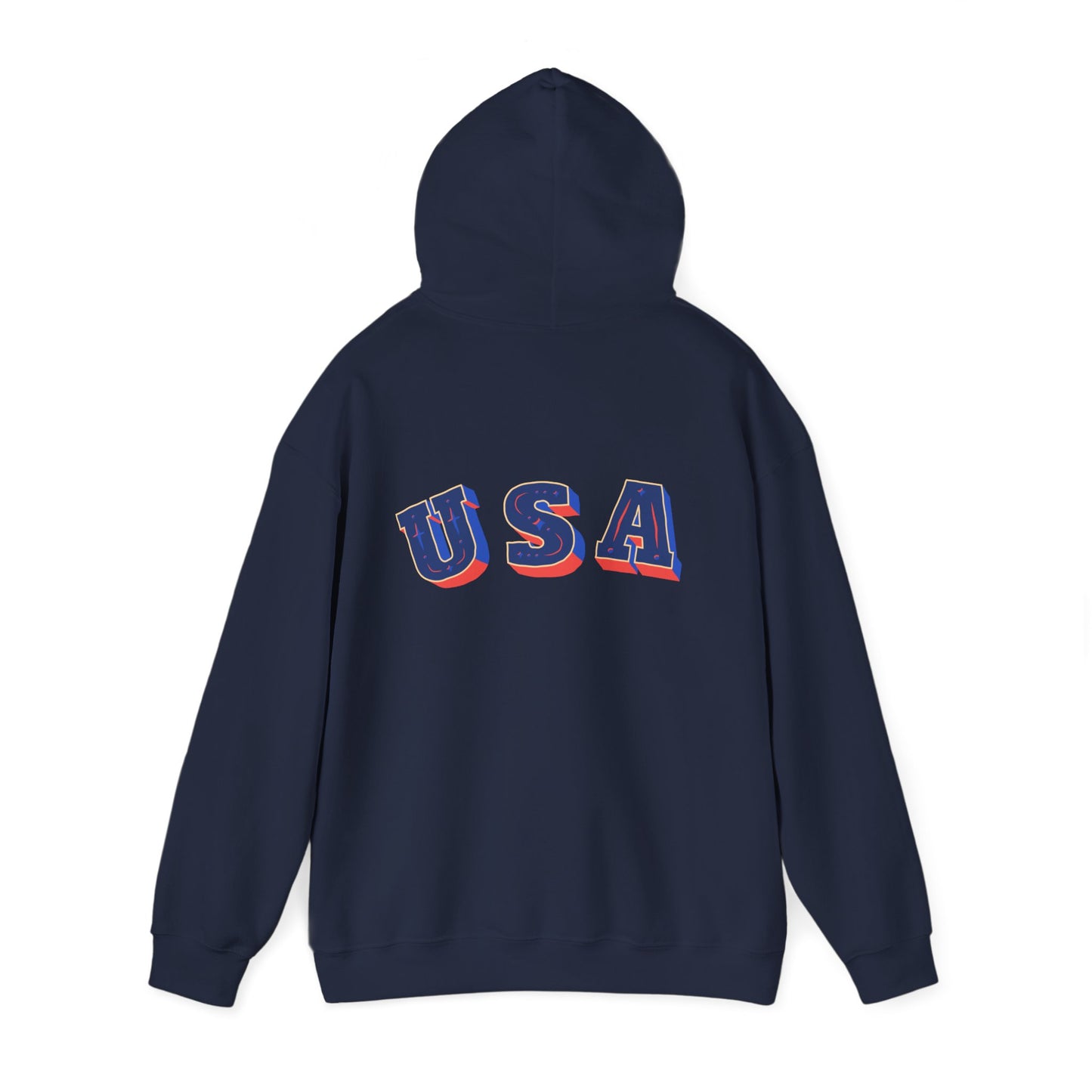 Men's Patriotic Hoodie - Double American Flag Graphic