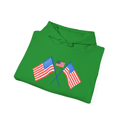 Men's Patriotic Hoodie - Double American Flag Graphic
