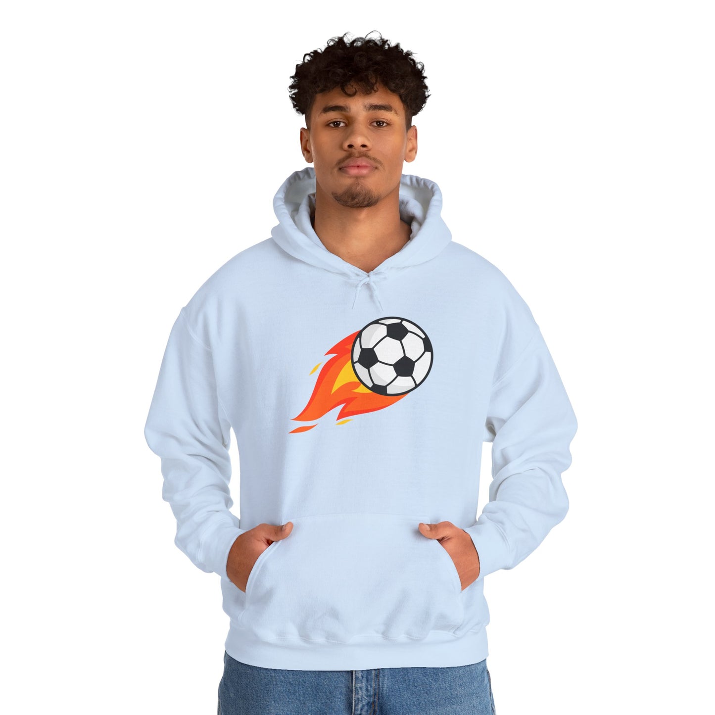 Soccer Fire Ball Hoodie - Men's Heavy Blend Hooded Sweatshirt