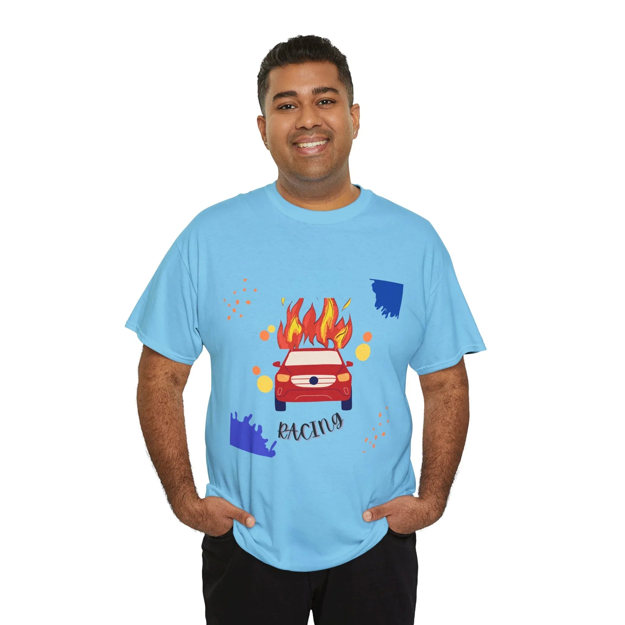 Unisex Racing Graphic T-Shirt – Heavy Cotton Car Racing Tee for Men & Women, Casual Motorsport Fan Shirt, Short Sleeve Top, Sizes S-5XL - RizQ Life 