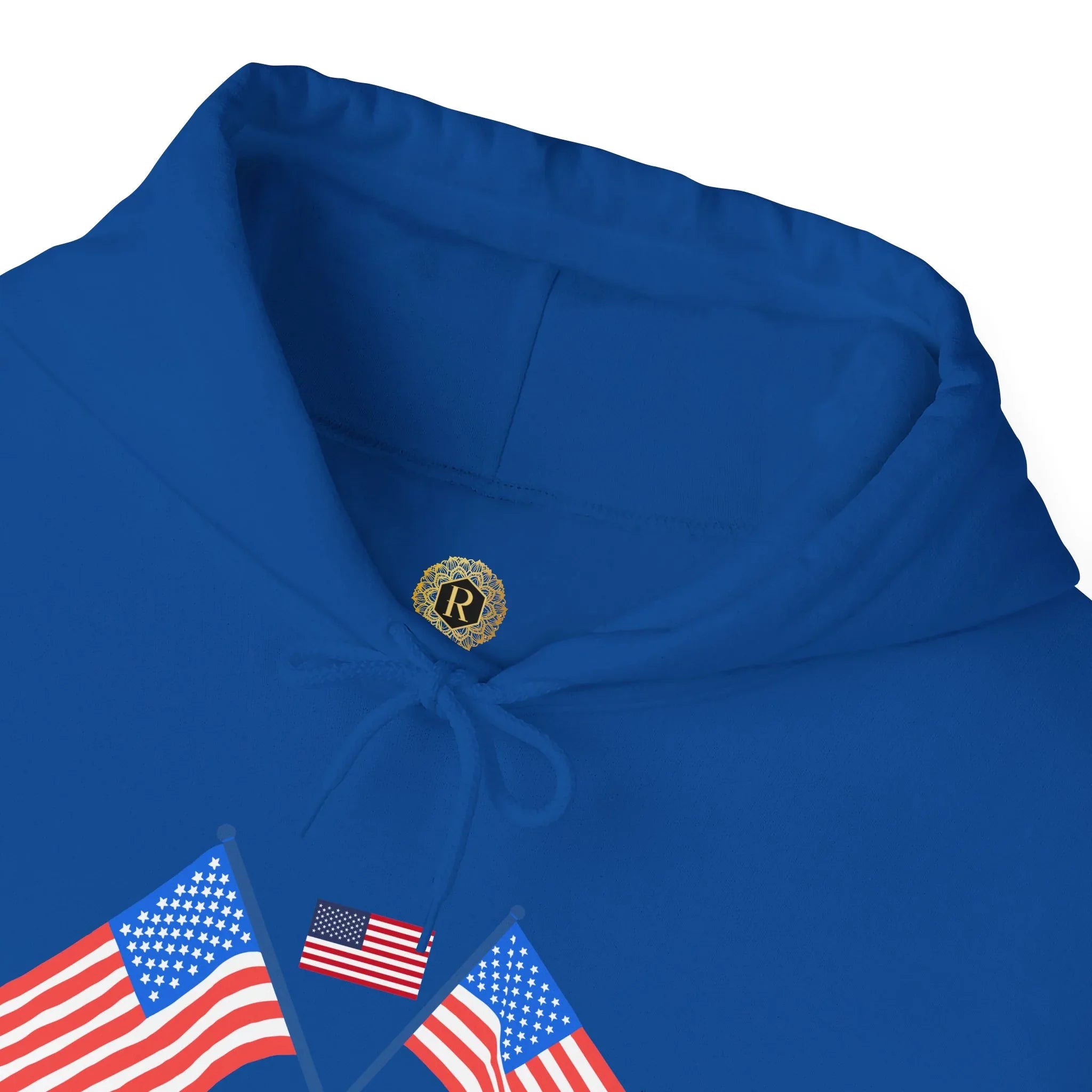 Men's Patriotic Hoodie - Double American Flag Graphic - RizQ Life 
