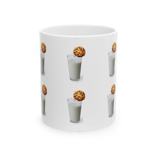 Mug - Cookie & Milk Ceramic Mug - Fun Drinkware for Cookie Lovers (11oz/15oz)