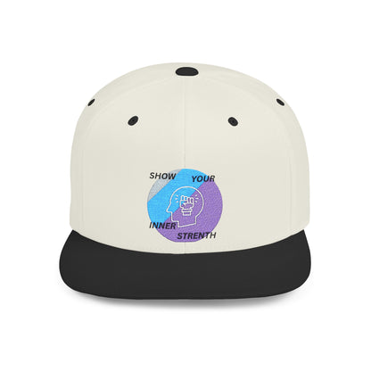Découvrez la casquette Snapback Motivational Strength – casquette ajustable à visière plate pour hommes et femmes. Un accessoire streetwear idéal et un cadeau inspirant.