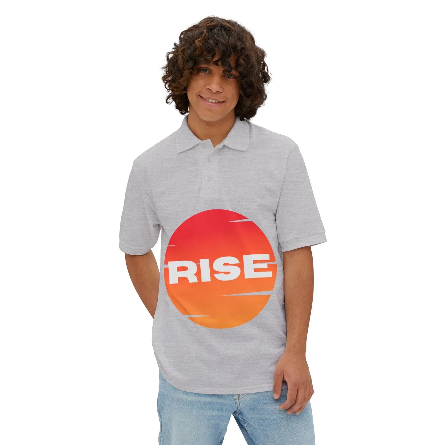 Men's Polo - RISE Graphic Tee for Motivation and Everyday Style - RizQ Life 