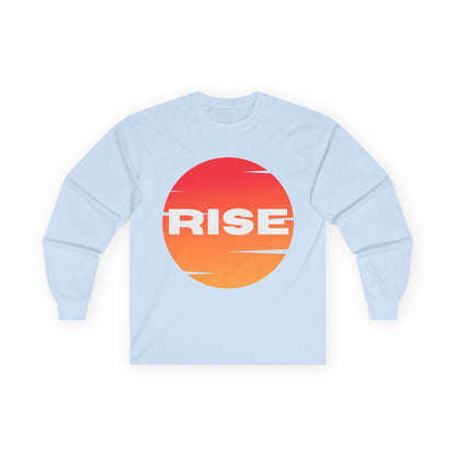 Sunrise RISE Long Sleeve Tee - Motivational Unisex Cotton Shirt for Inspiration