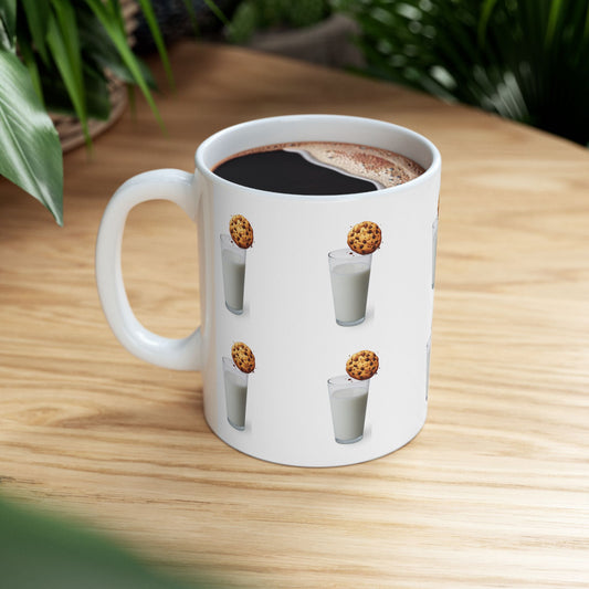 Mug - Cookie & Milk Ceramic Mug - Fun Drinkware for Cookie Lovers (11oz/15oz)