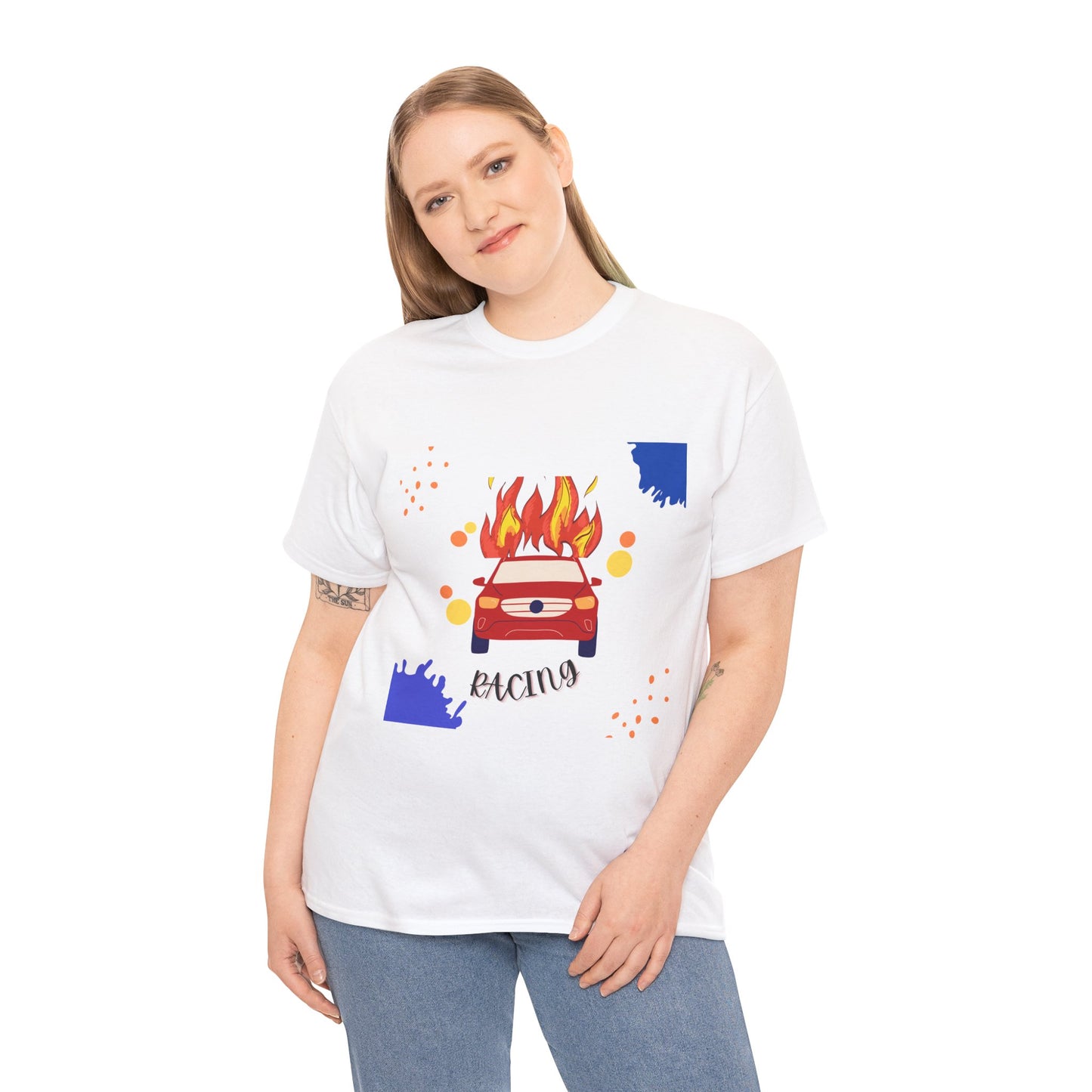 Unisex Racing Graphic T-Shirt – Heavy Cotton Car Racing Tee for Men & Women, Casual Motorsport Fan Shirt, Short Sleeve Top, Sizes S-5XL