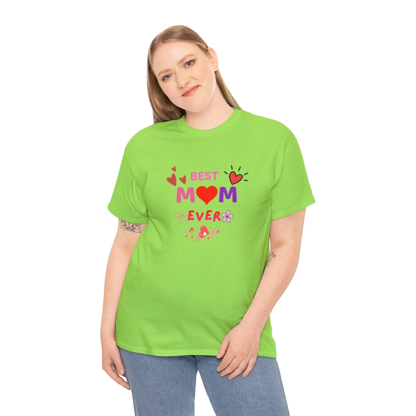 Best Mom Ever Mother’s Day T-Shirt - Aesthetic Heart & Bow Graphic Tee