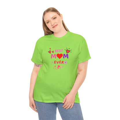 Best Mom Ever Mother’s Day T-Shirt - Aesthetic Heart & Bow Graphic Tee