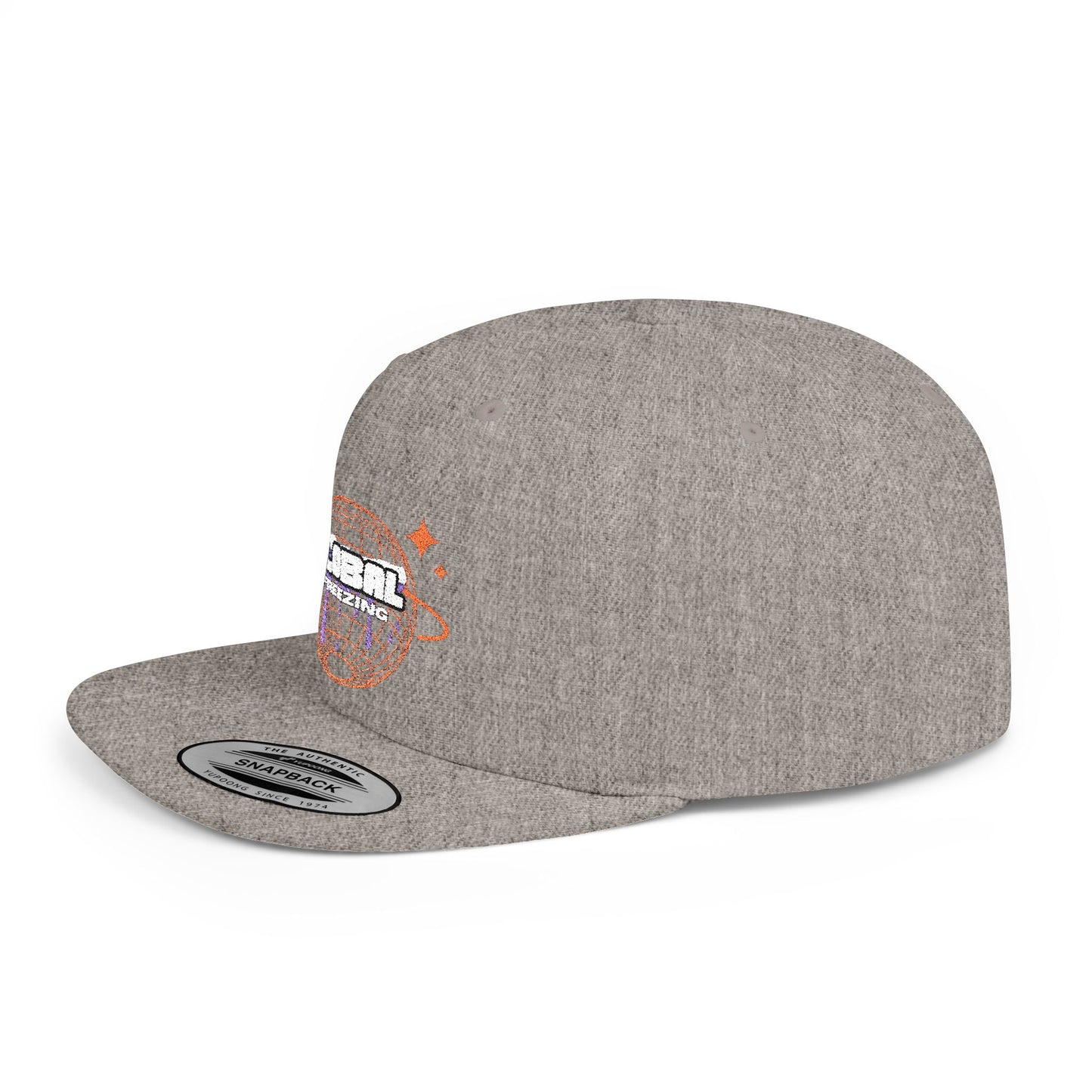Casquette Snapback Global – casquette élégante à six panneaux ajustable pour hommes et femmes. Respirante, brodée et idéale comme cadeau ou pour un usage quotidien.