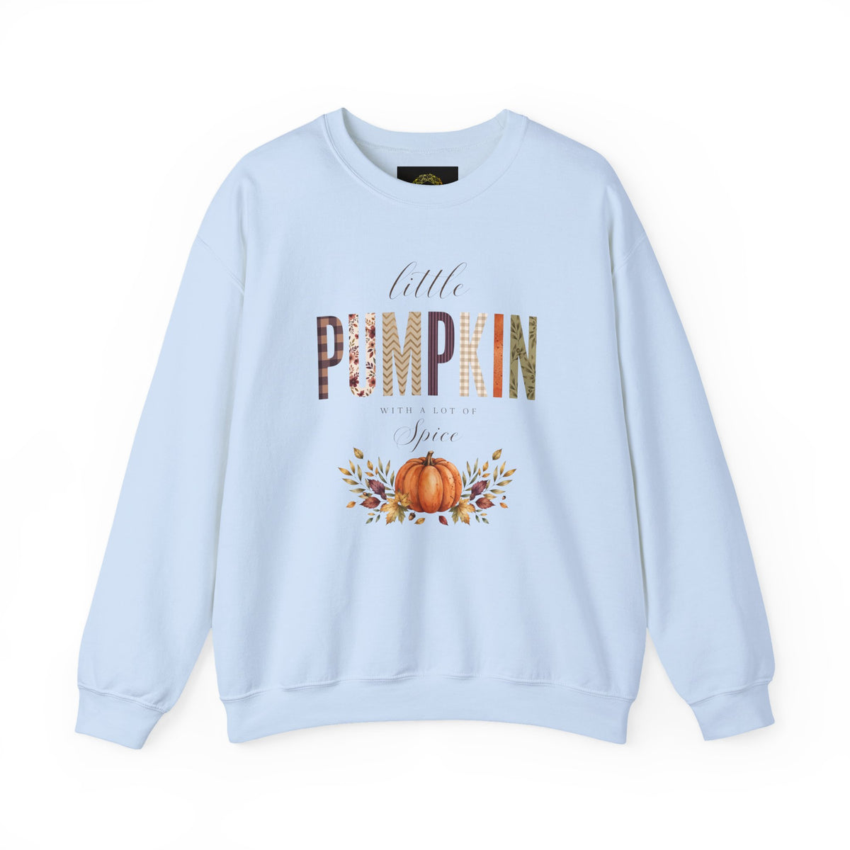 Little Pumpkin With A Little Spice" Sweatshirt – Cozy Fall Plaid & Watercolor Pumpkin Crewneck