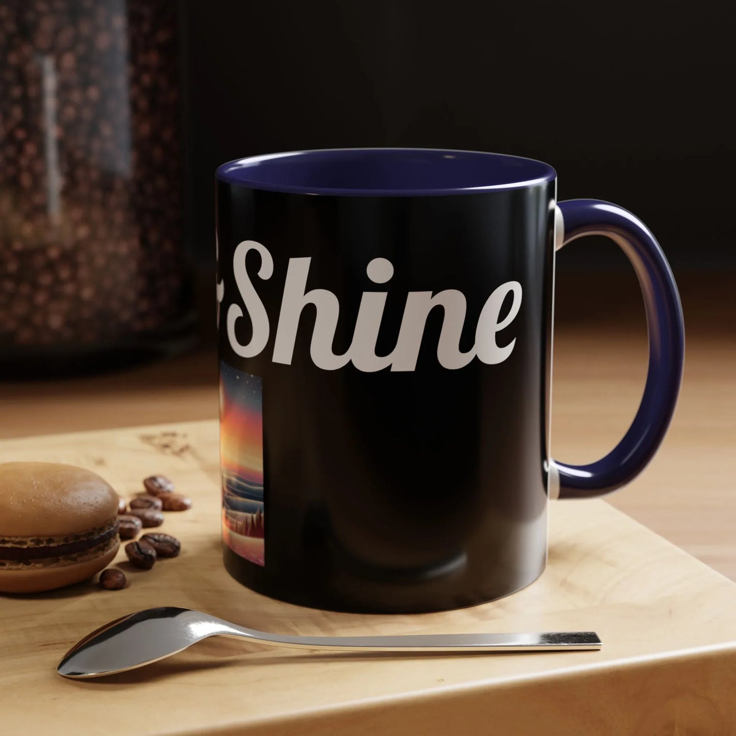 Rise & Shine Accent Coffee Mug - Motivational Black Mug for Morning Boost - RizQ Life 