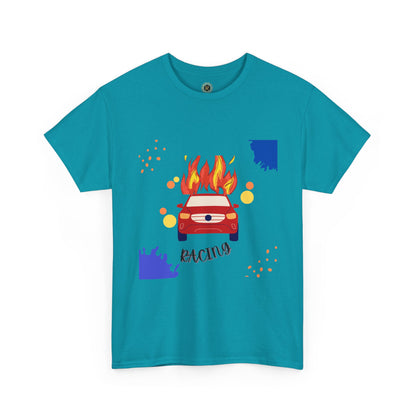تي شيرت سباقات جرافيكي للجنسين - تي شيرت سباقات سيارات من القطن الثقيل للرجال والنساء، تي شيرت كاجوال لمشجعي رياضة السيارات، بأكمام قصيرة، مقاسات S-5XL