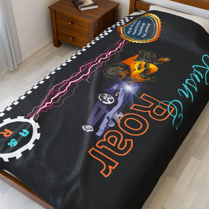 Racing Velveteen Plush Blanket - Cozy Throw For Car Lovers and Kids Rooms - RizQ Life 