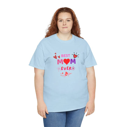 Best Mom Ever Mother’s Day T-Shirt - Aesthetic Heart & Bow Graphic Tee