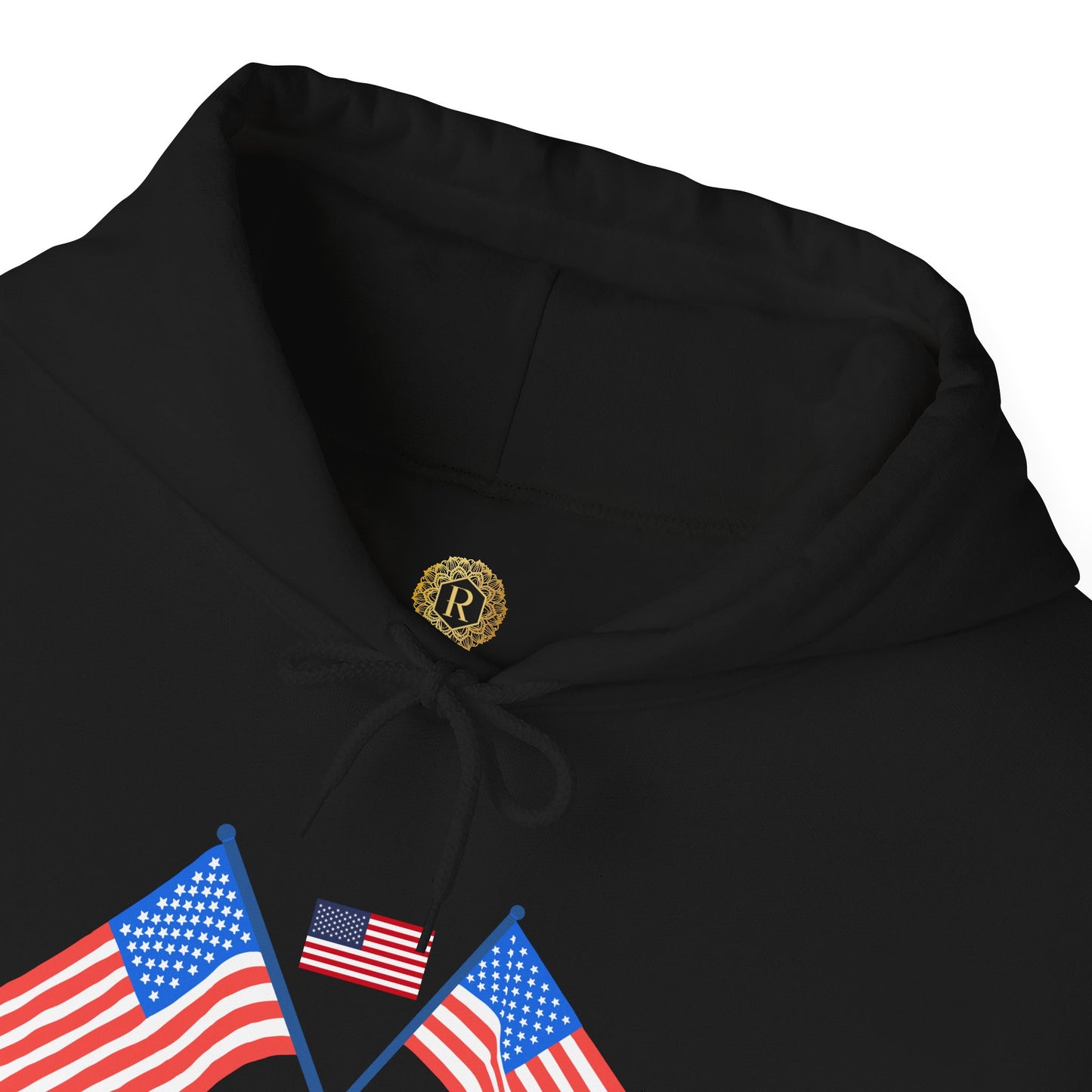 Men's Patriotic Hoodie - Double American Flag Graphic