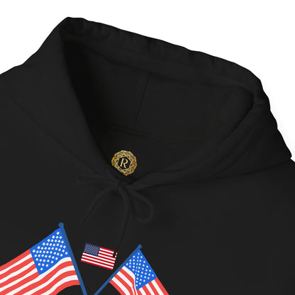 Men's Patriotic Hoodie - Double American Flag Graphic