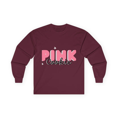 Pink Cookie Long Sleeve Tee - Sweet Treat Vibe
