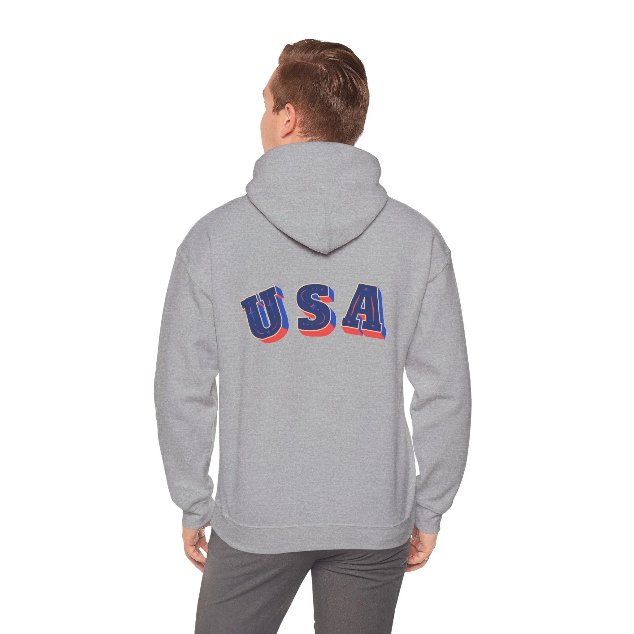 Men's Patriotic Hoodie - Double American Flag Graphic - RizQ Life 