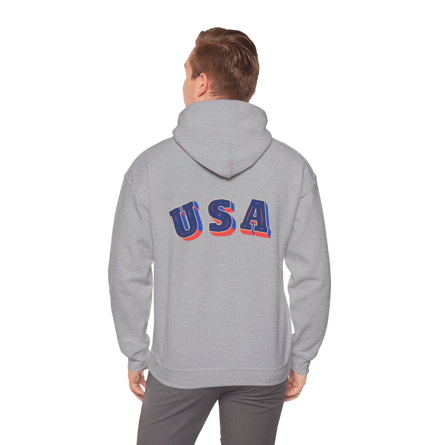 Men's Patriotic Hoodie - Double American Flag Graphic