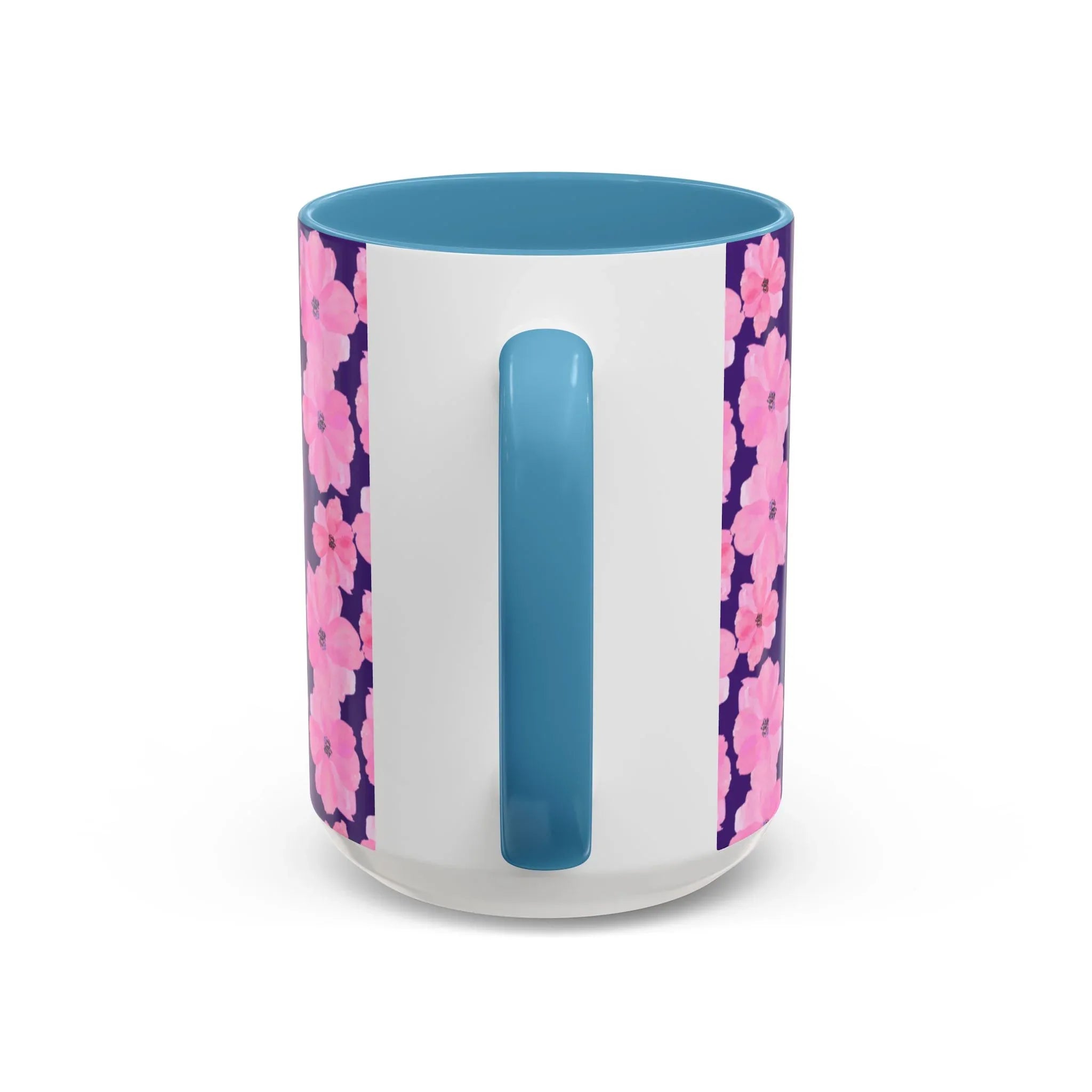 Chic Floral Coffee Mug - Pink Blossoms on Dark Background - RizQ Life 