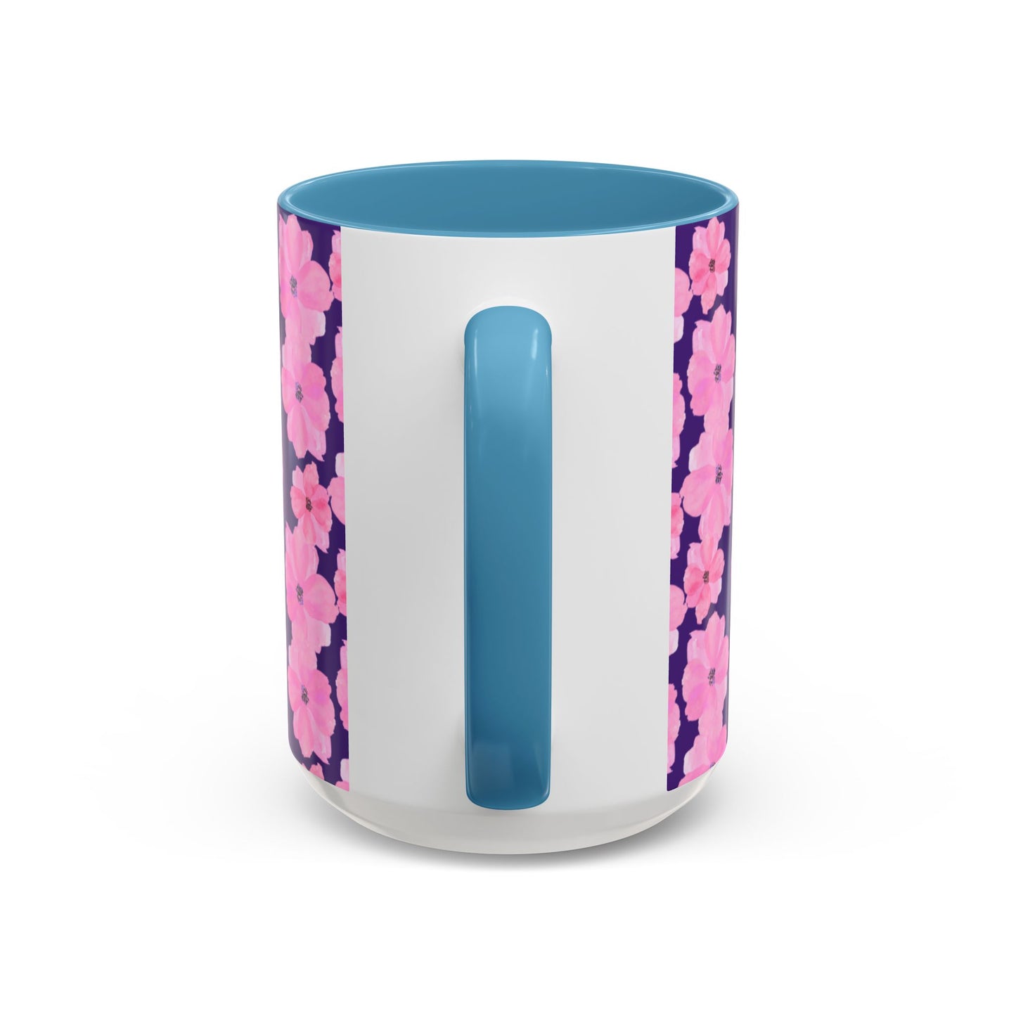 Chic Floral Coffee Mug - Pink Blossoms on Dark Background