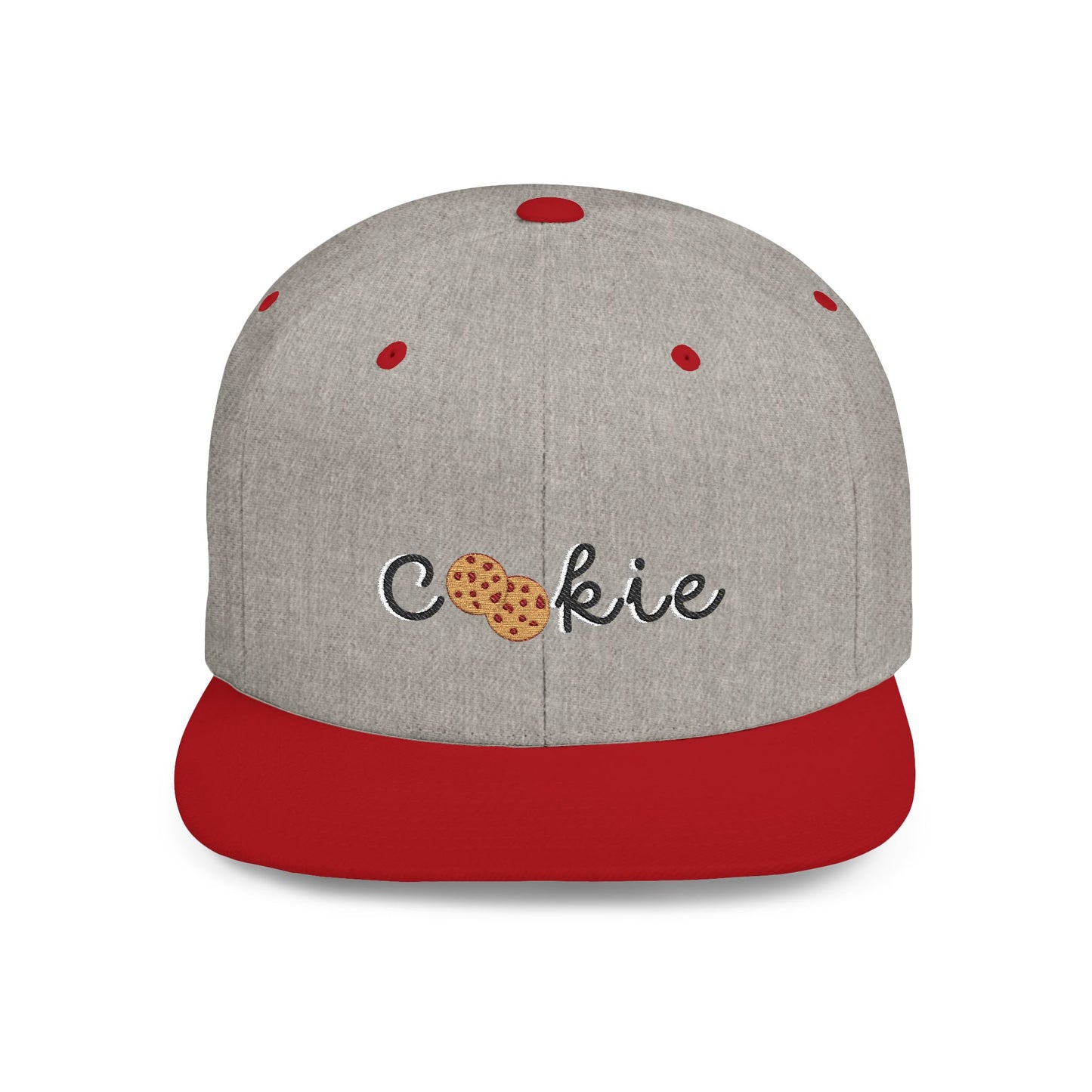 Trendy Cookie Flat Bill Snapback Cap – Adjustable, stylish hat for cookie lovers. Perfect gift for adults, birthdays, holidays, and streetwear fashion.