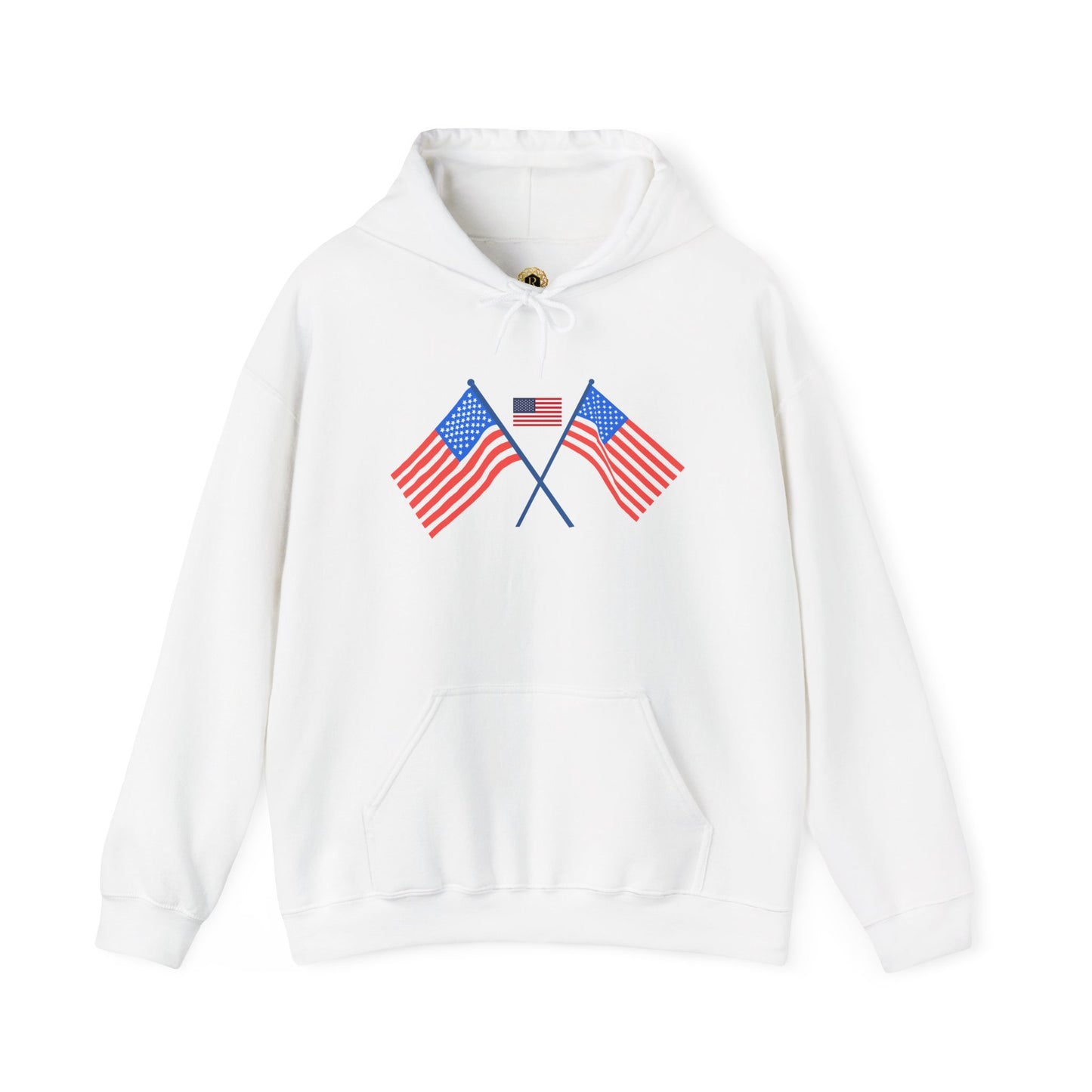 Men's Patriotic Hoodie - Double American Flag Graphic