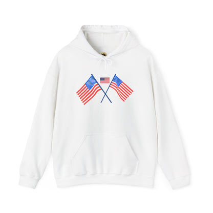 Men's Patriotic Hoodie - Double American Flag Graphic