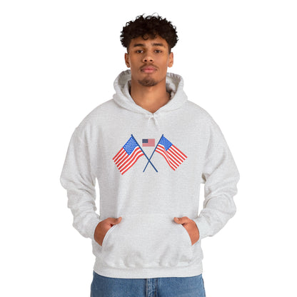 Men's Patriotic Hoodie - Double American Flag Graphic