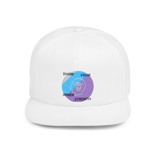 Shop the Motivational Strength Snapback – flat bill adjustable hat for men & women. Perfect streetwear and inspirational gift.