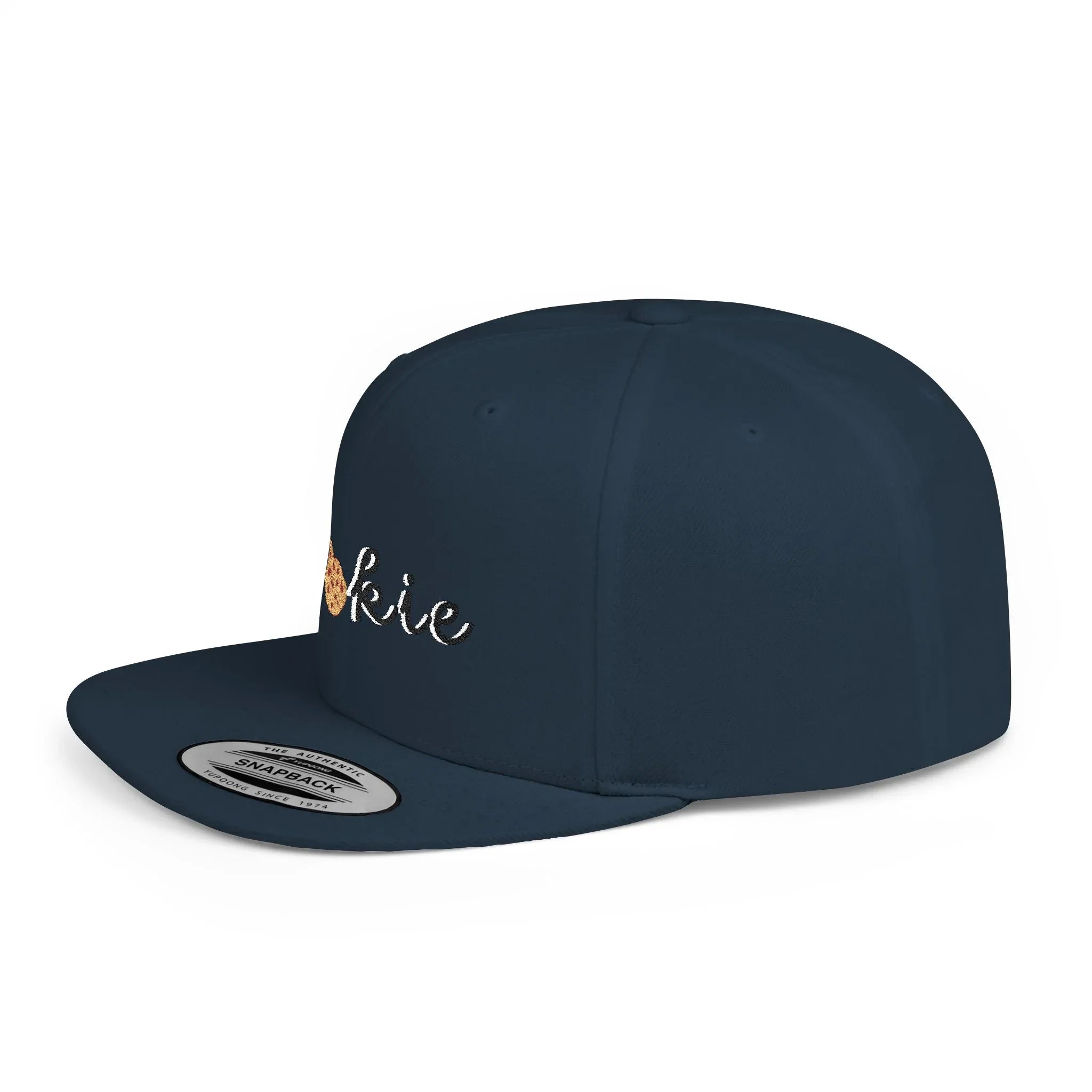 Trendy Cookie Flat Bill Snapback Cap – Adjustable, stylish hat for cookie lovers. Perfect gift for adults, birthdays, holidays, and streetwear fashion. - RizQ Life 