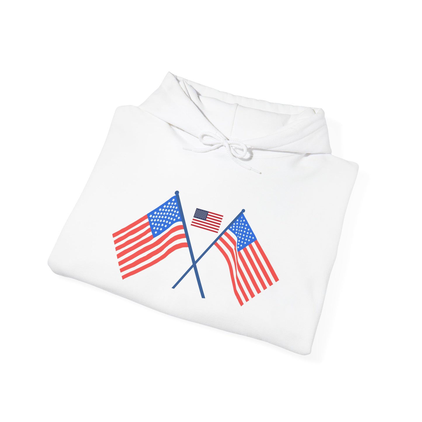 Men's Patriotic Hoodie - Double American Flag Graphic
