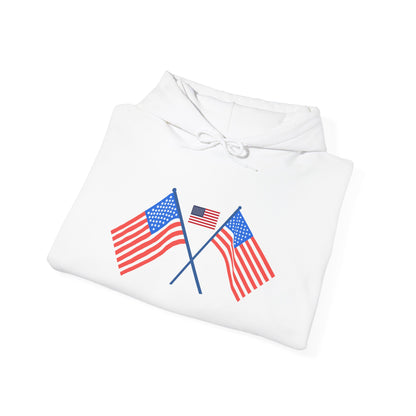 Men's Patriotic Hoodie - Double American Flag Graphic