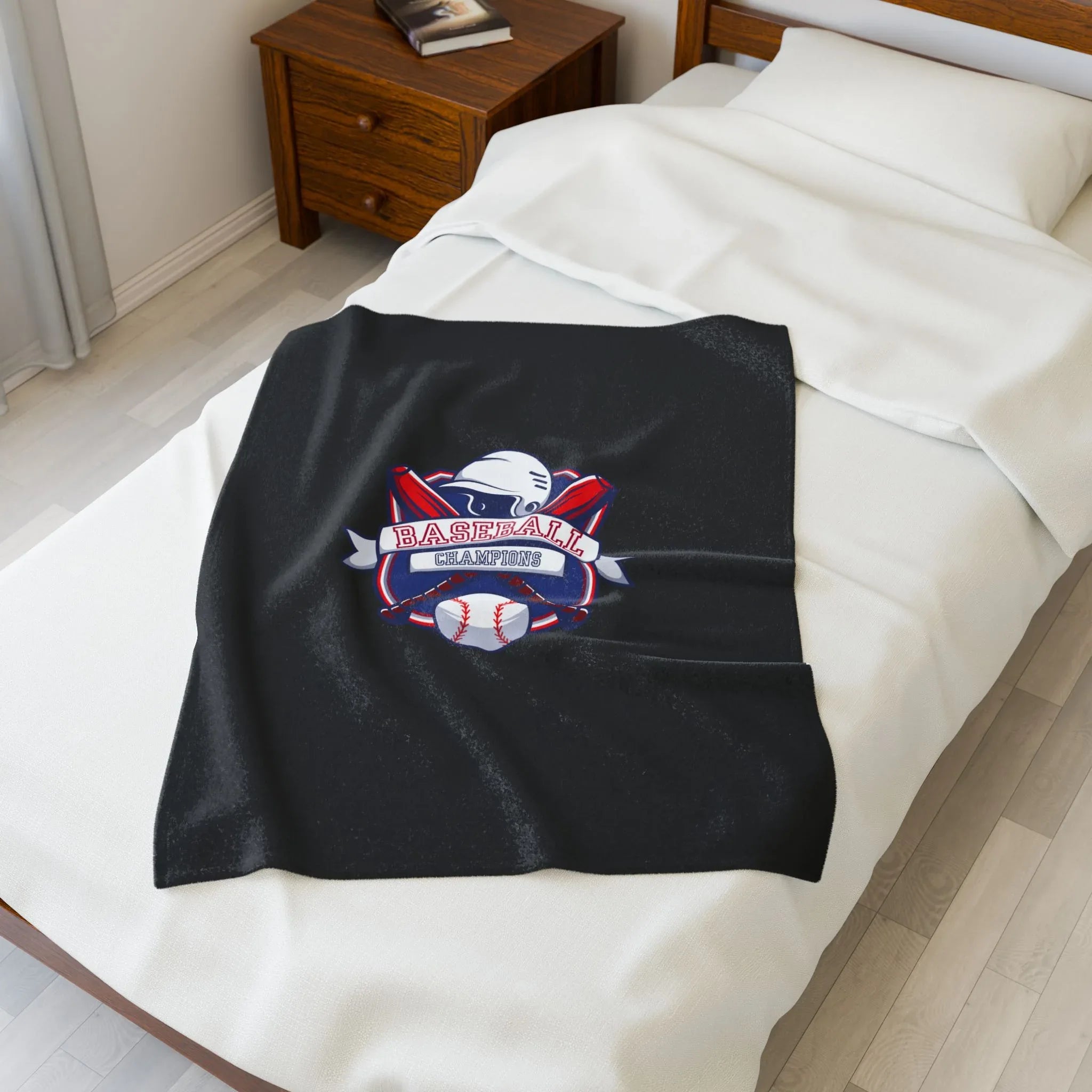 Baseball-Themed Velveteen Plush Blanket, Soft Blanket for Sports Fans, Warm Throw for Game Day, Unique Gift for Baseball Lovers - RizQ Life 