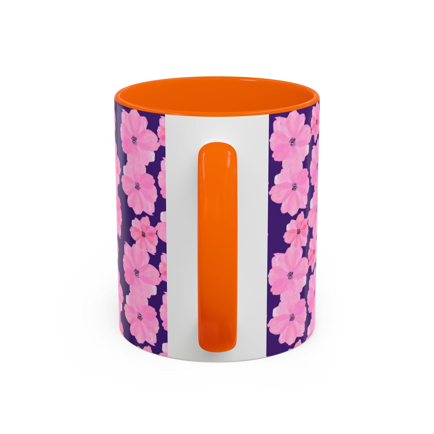 Chic Floral Coffee Mug - Pink Blossoms on Dark Background