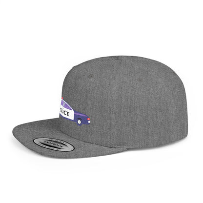 Police Car Snapback Cap – adjustable streetwear hat for adults, perfect car enthusiast gift and urban fashion accessory.