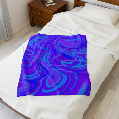 Velveteen Plush Blanket - Vibrant Abstract Cozy Throw for Home Decor