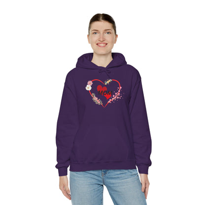 Mom Love Hoodie - Floral Heart Design - Perfect Gift for Mother's Day