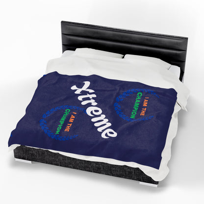 Champion Velveteen Plush Blanket - Cozy, Motivational Gift for Sports Lovers, Home Decor, Couch Throw, Perfect for Celebrations